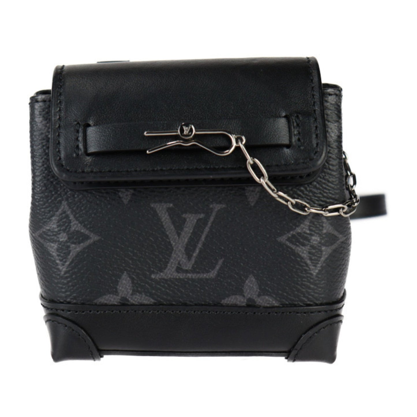 Louis Vuitton Steamer, Black, Leather, shoulder