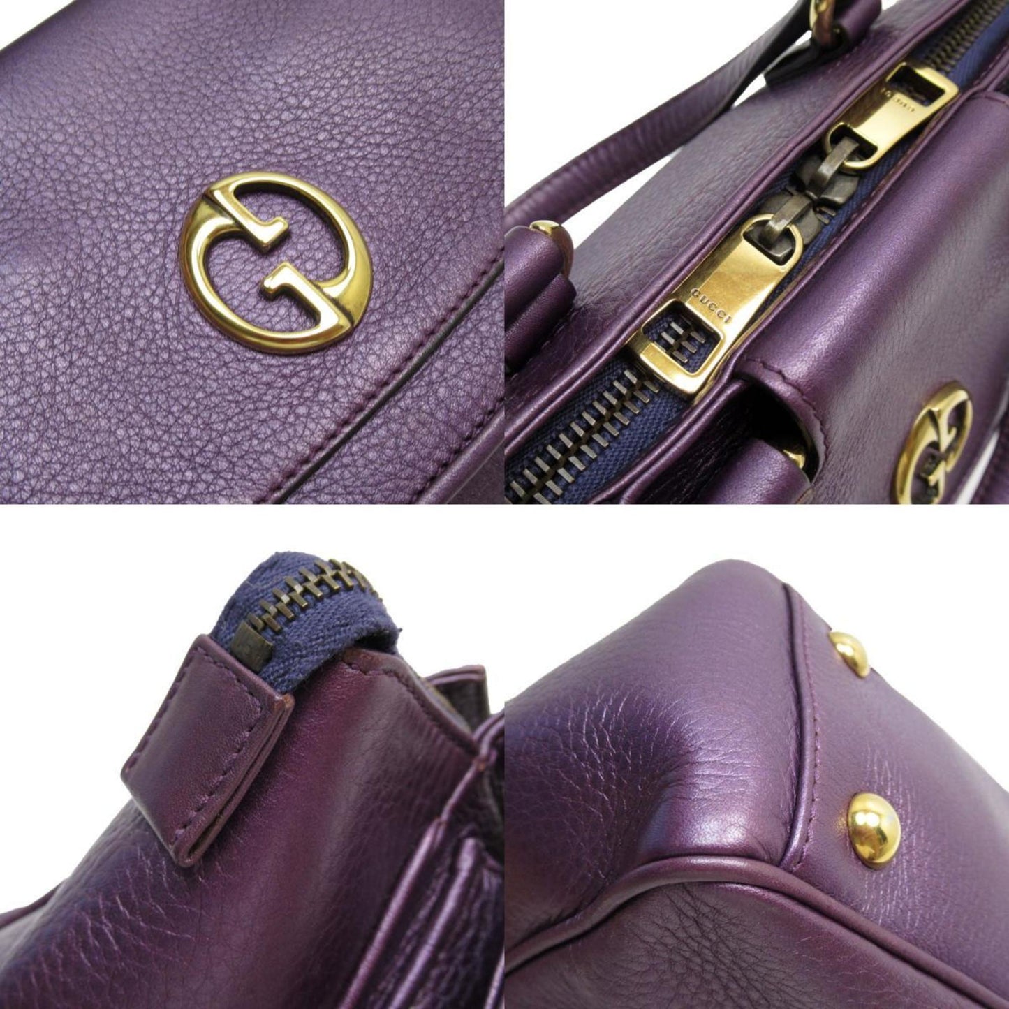 Gucci 1973, Purple, Leather, handbag