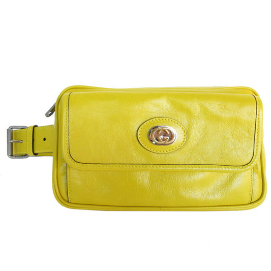 Gucci Interlocking G, Yellow, Leather, clutch