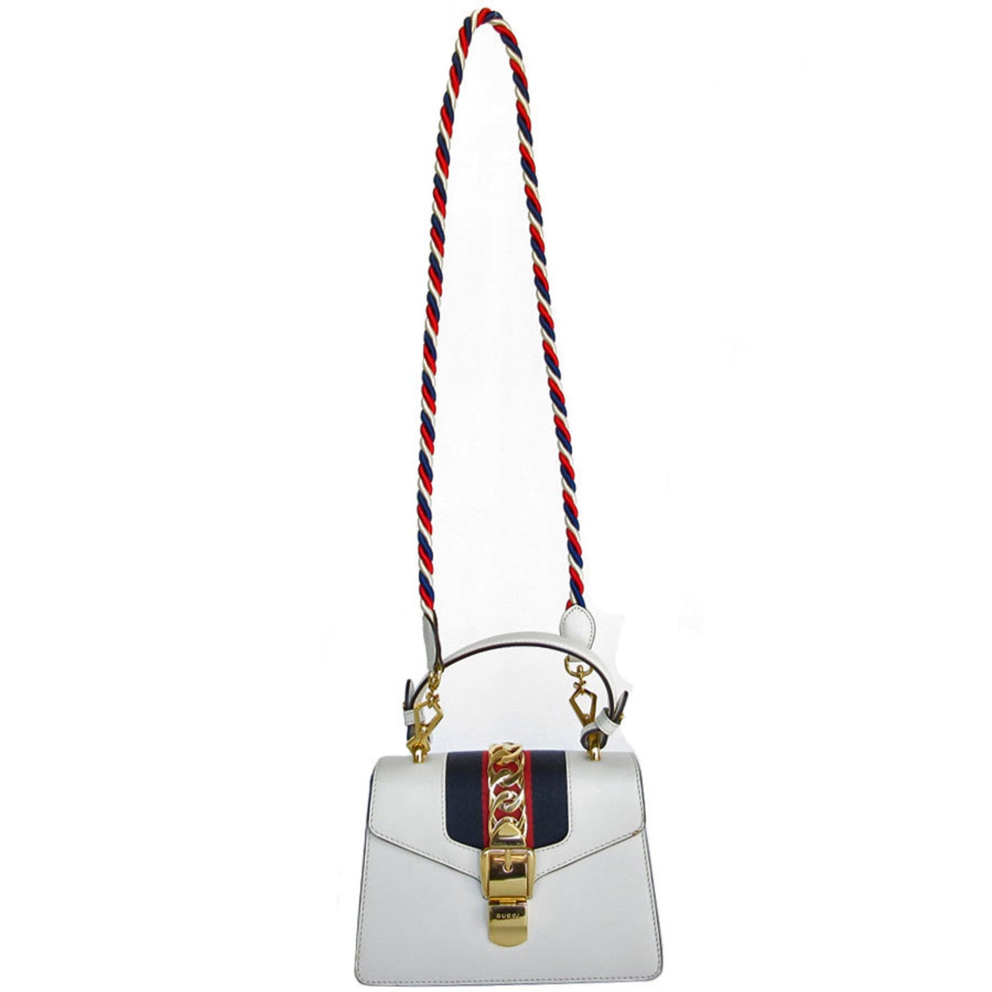 Gucci Sylvie, White, Leather, shoulder