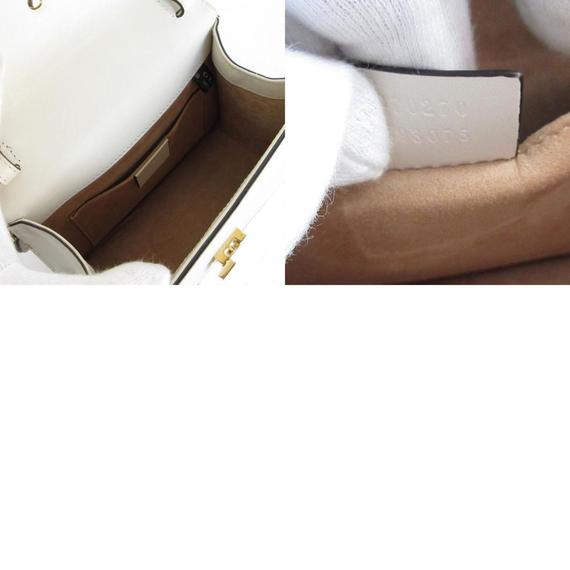 Gucci Sylvie, White, Leather, shoulder