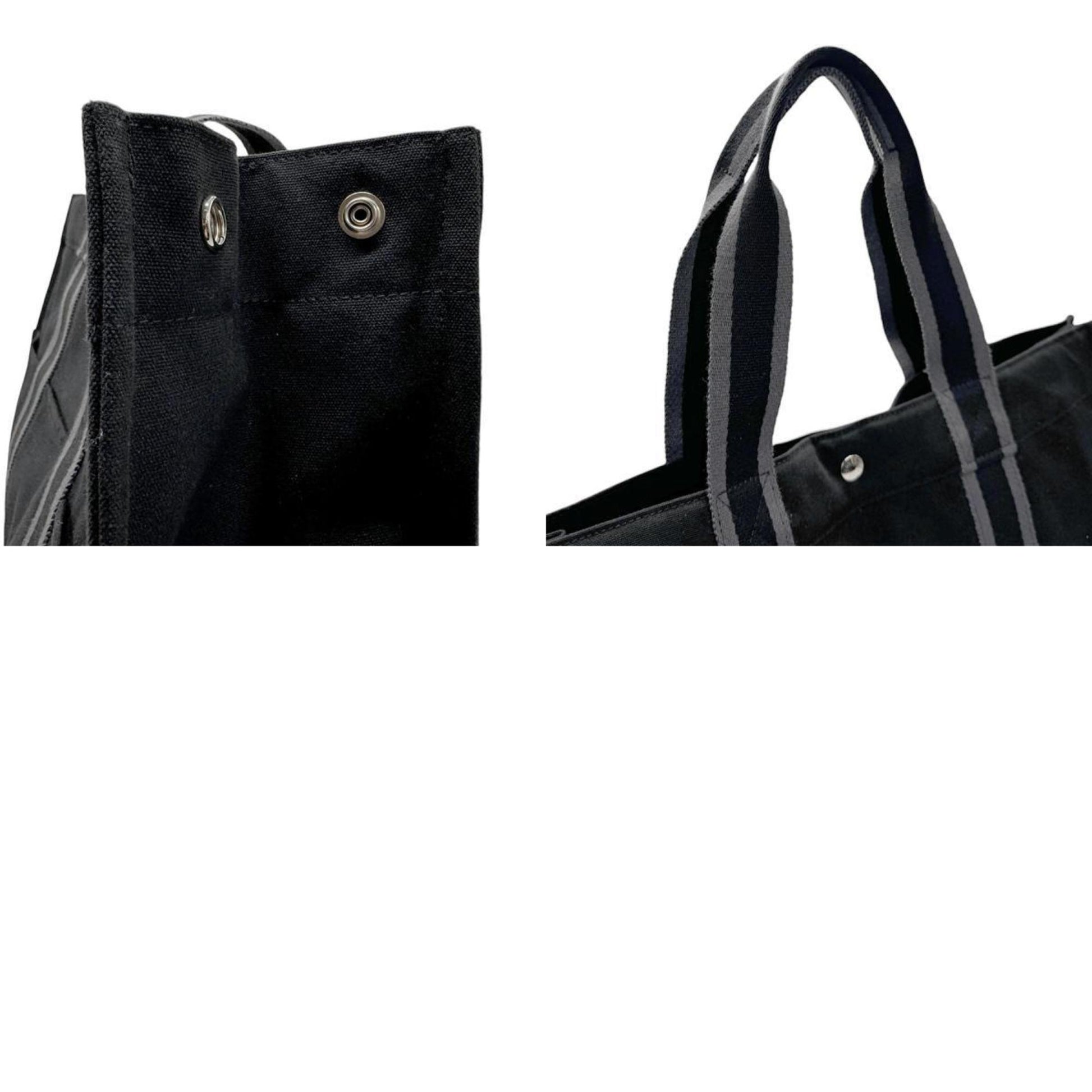 Hermès Fourre tout, Black, Canvas, tote