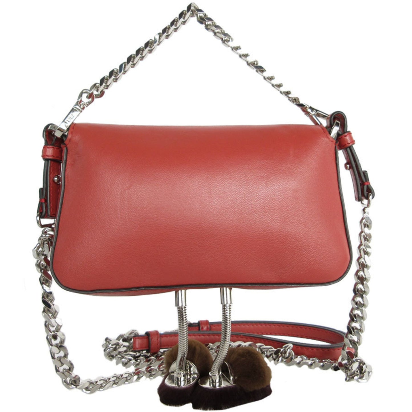 Fendi Monster, Red, Leather, handbag