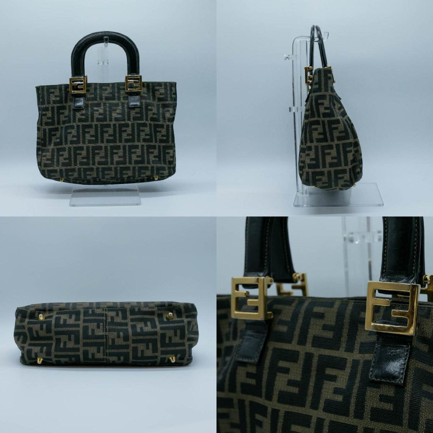 Fendi Zucca, Brown, Canvas, handbag