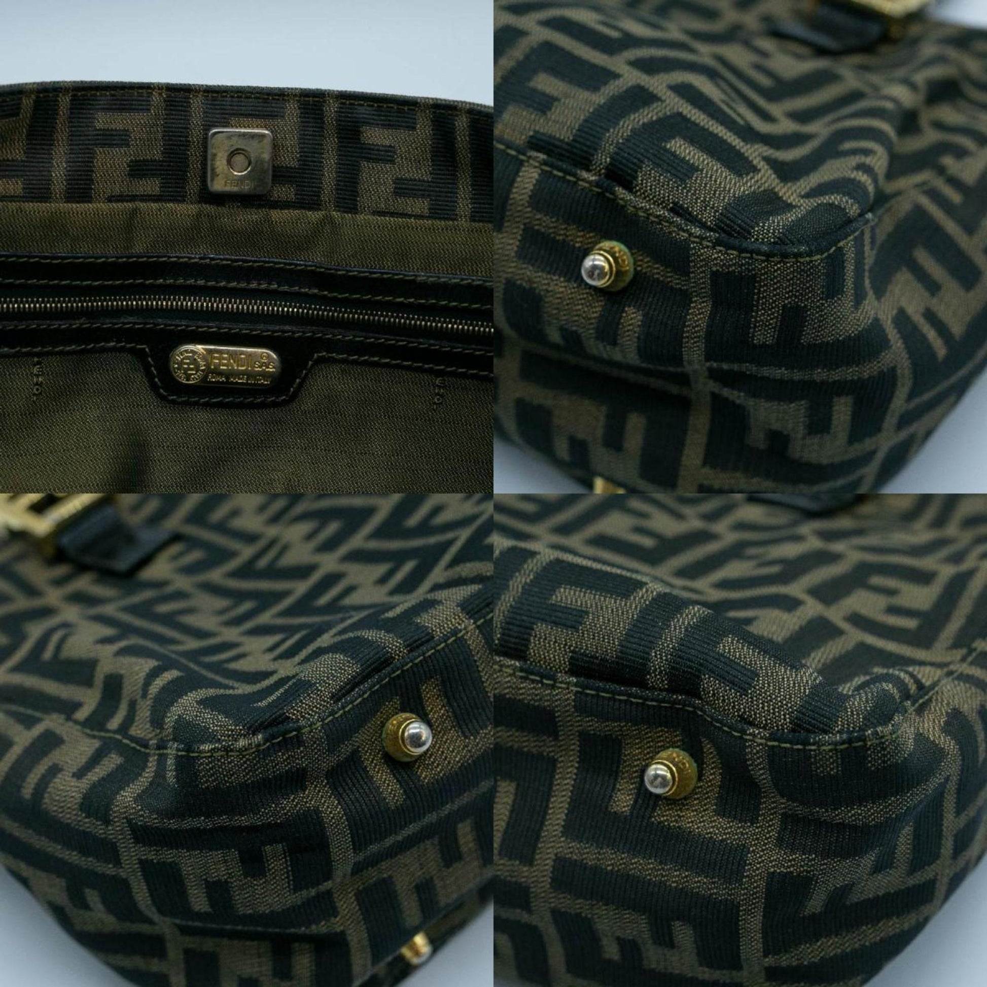 Fendi Zucca, Brown, Canvas, handbag