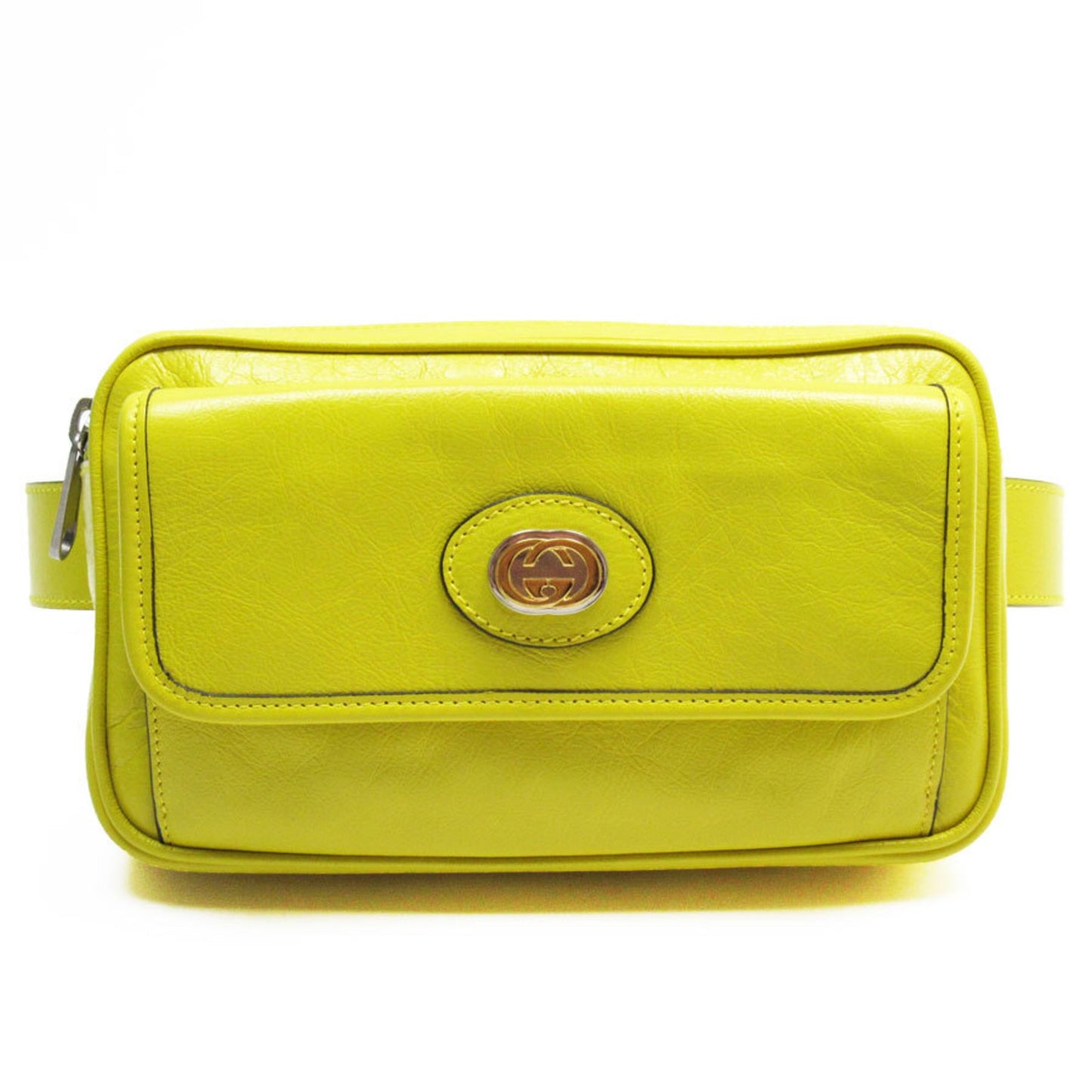 Gucci Interlocking G, Yellow, Leather, clutch