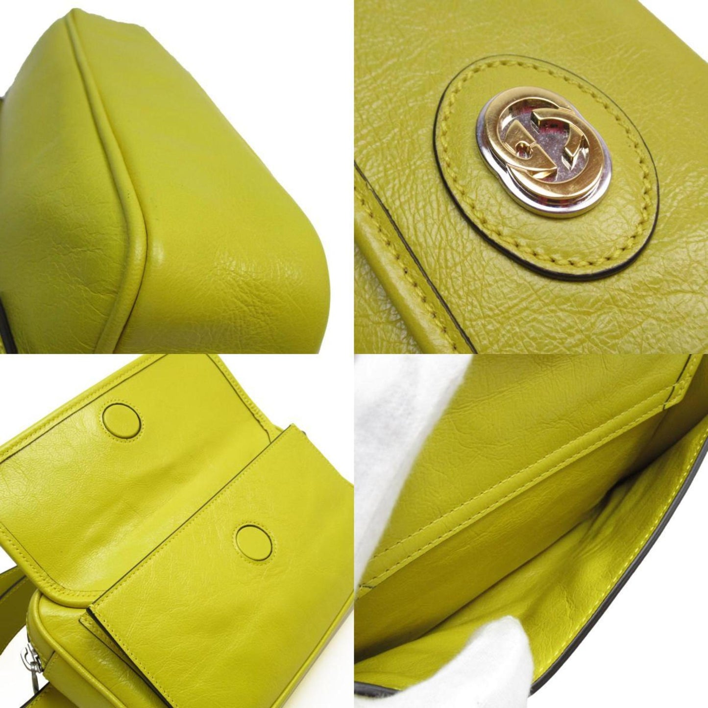 Gucci Interlocking G, Yellow, Leather, clutch