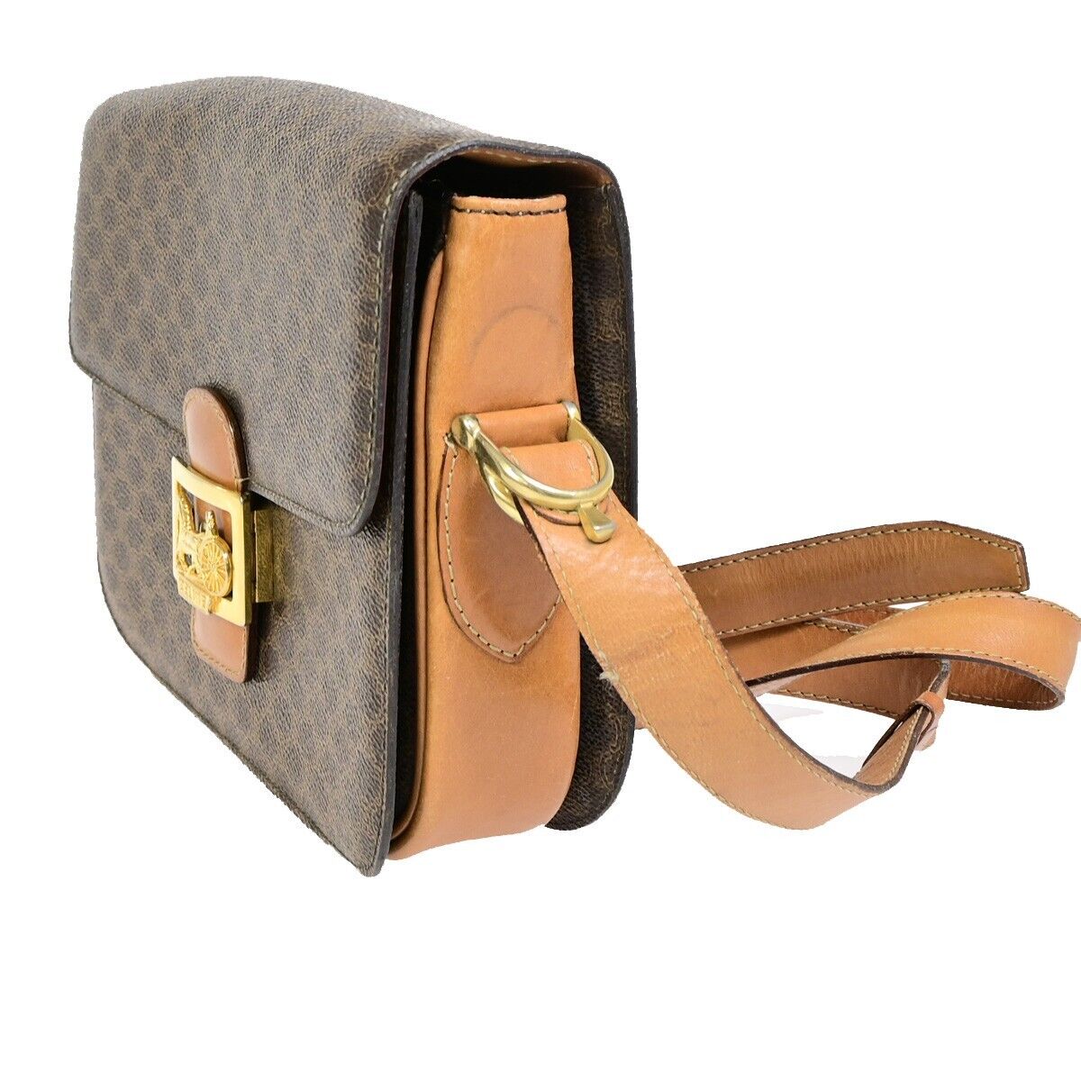 Céline Macadam, Brown, Canvas, handbag