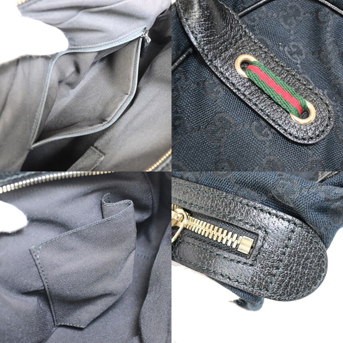 Gucci Princy, Black, Canvas, shoulder