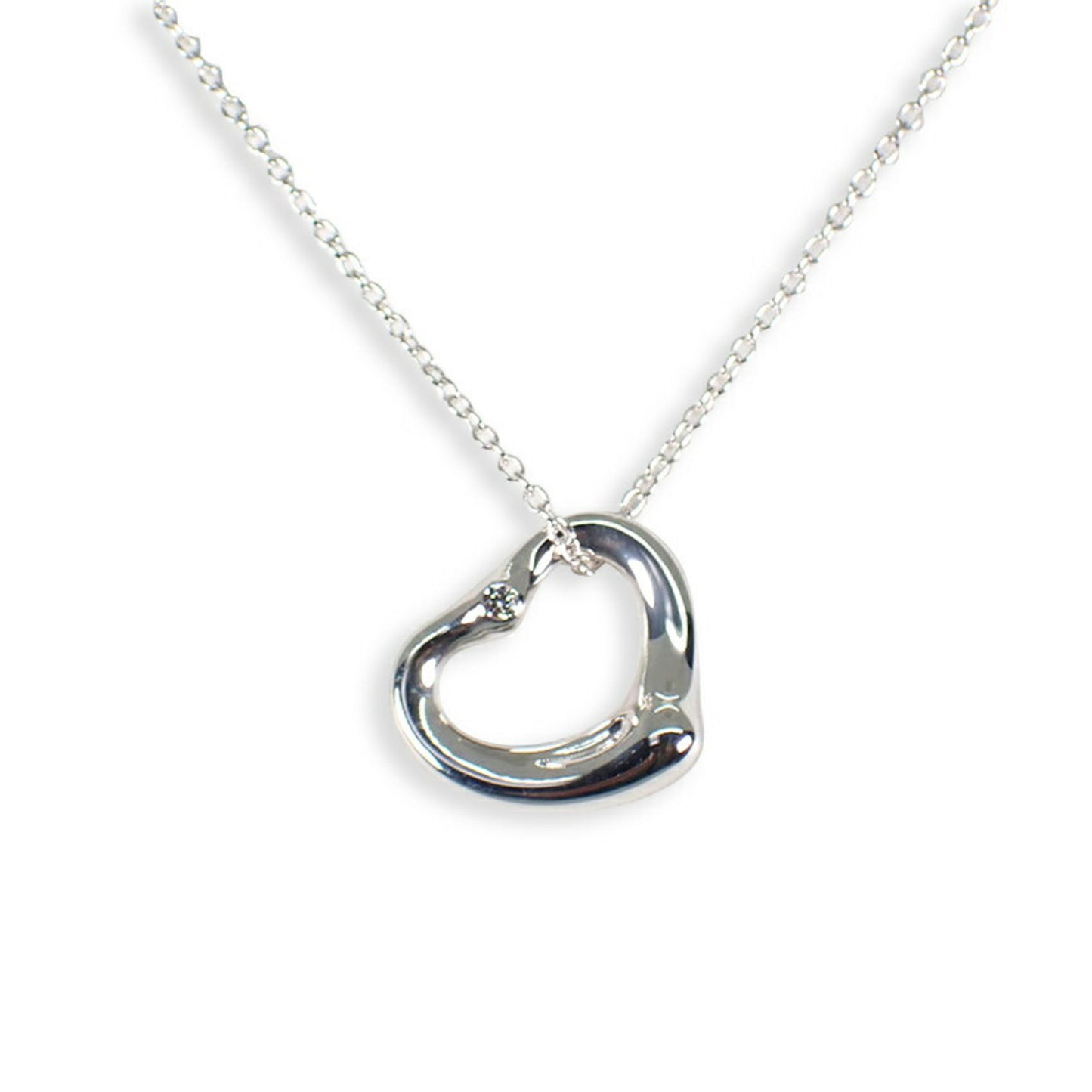 Tiffany & Co Open Heart, Silver, Silver, necklace