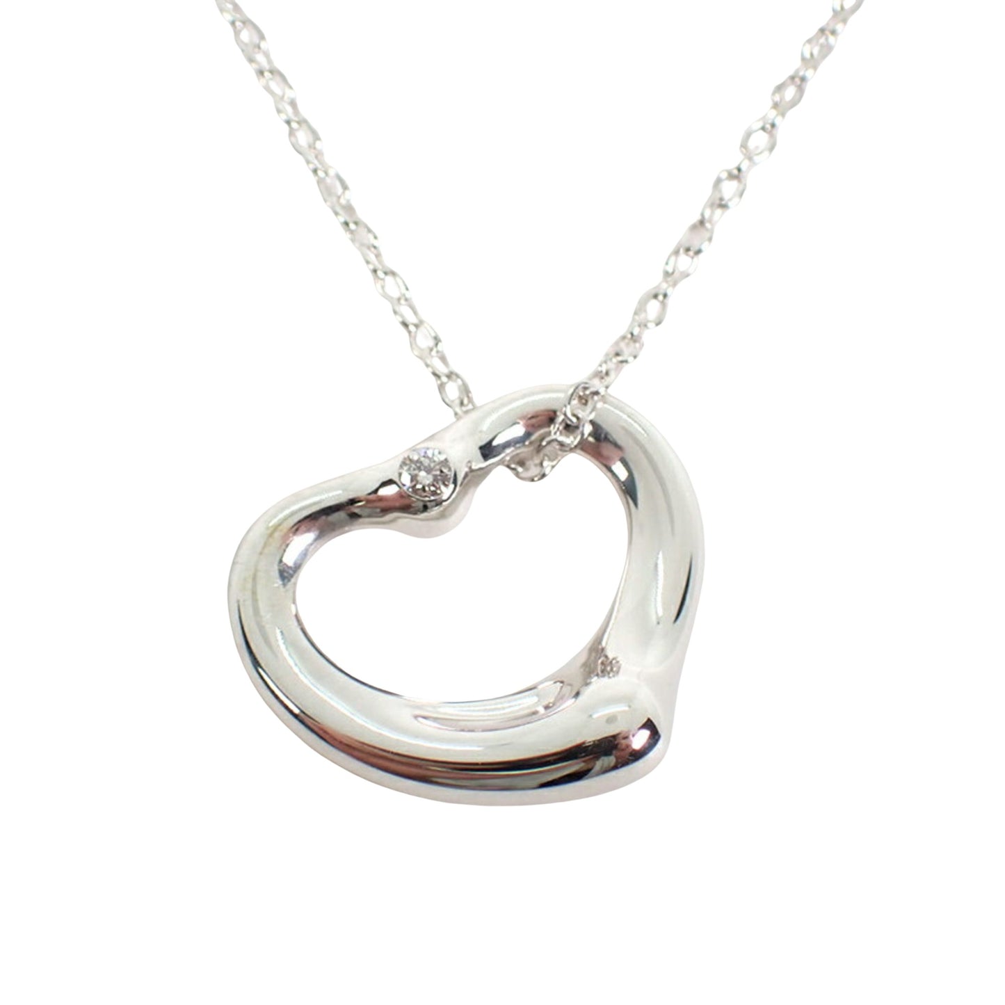 Tiffany & Co Open Heart, Silver, Silver, necklace