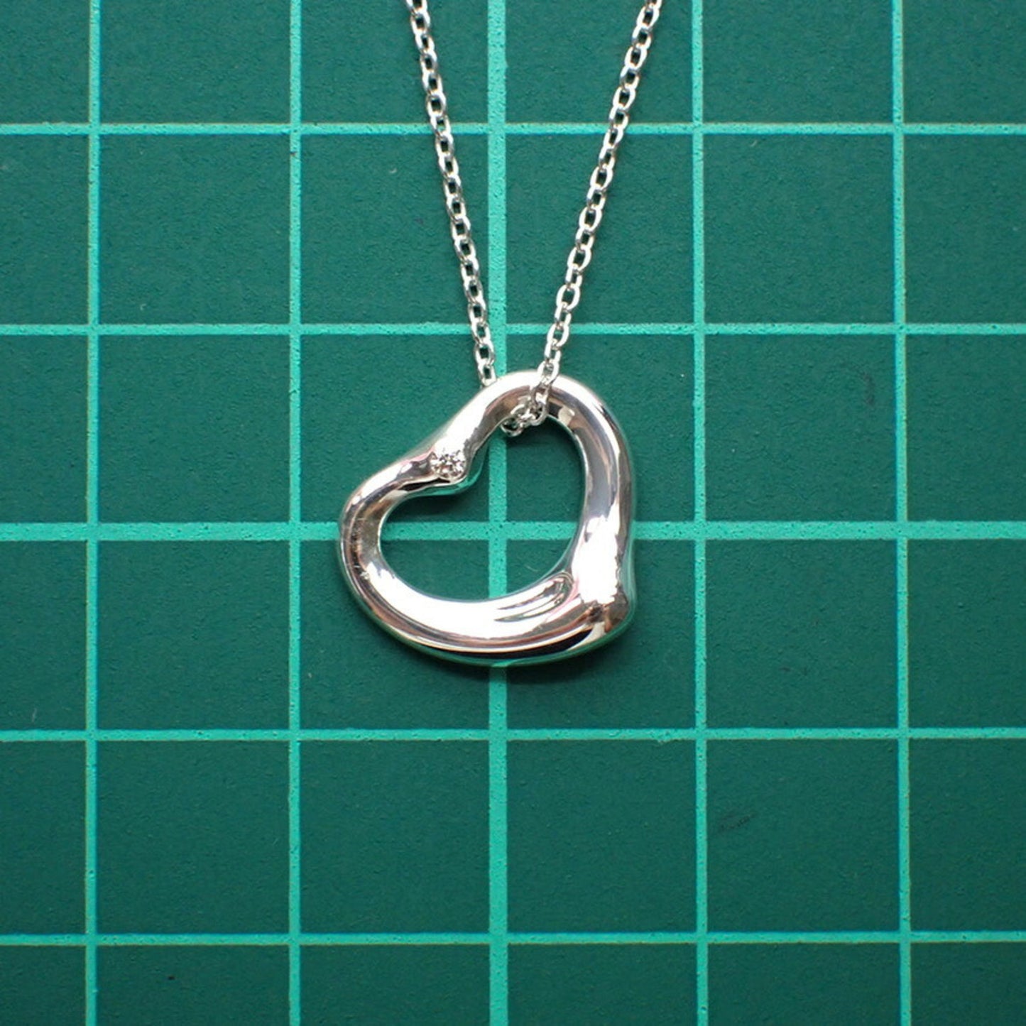 Tiffany & Co Open Heart, Silver, Silver, necklace