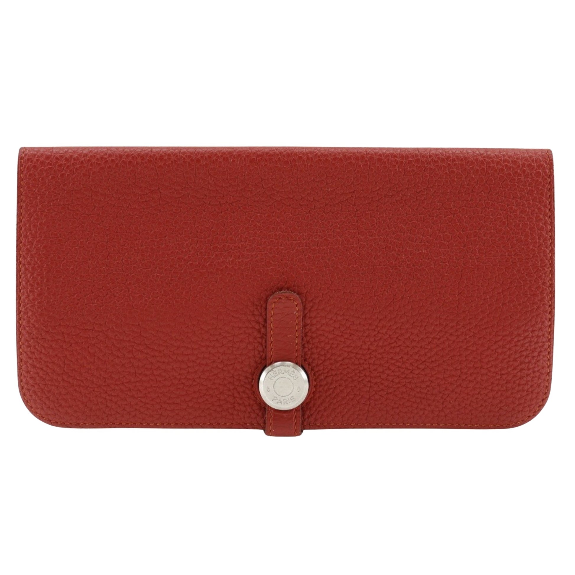 Hermès, Red, Leather, wallet