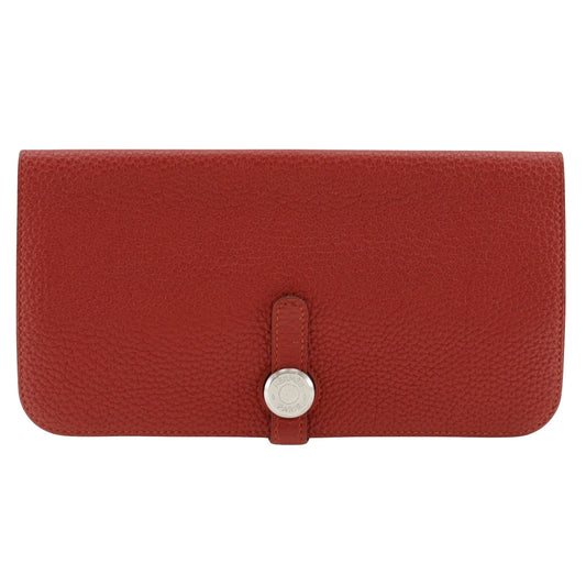 Hermès, Red, Leather, wallet
