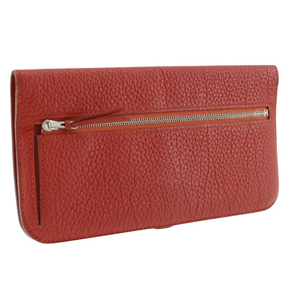 Hermès, Red, Leather, wallet