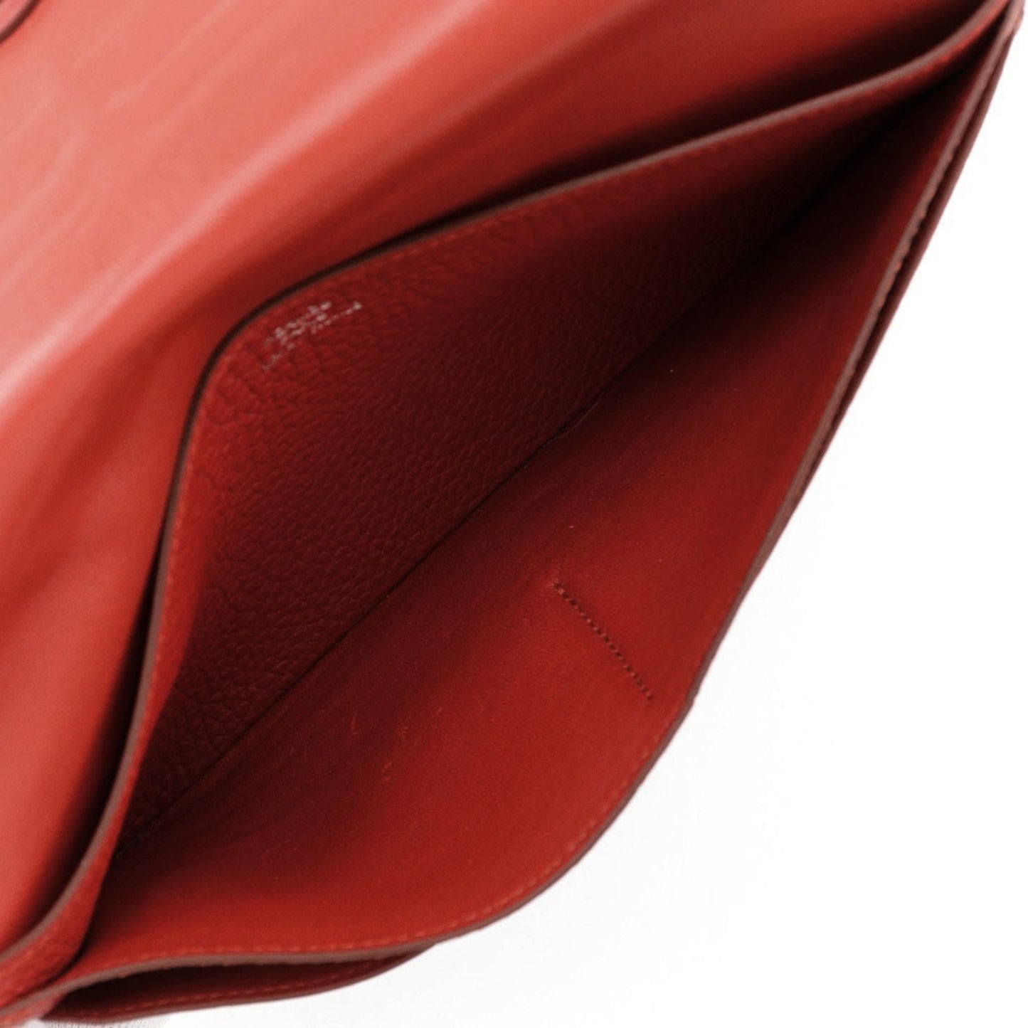 Hermès, Red, Leather, wallet
