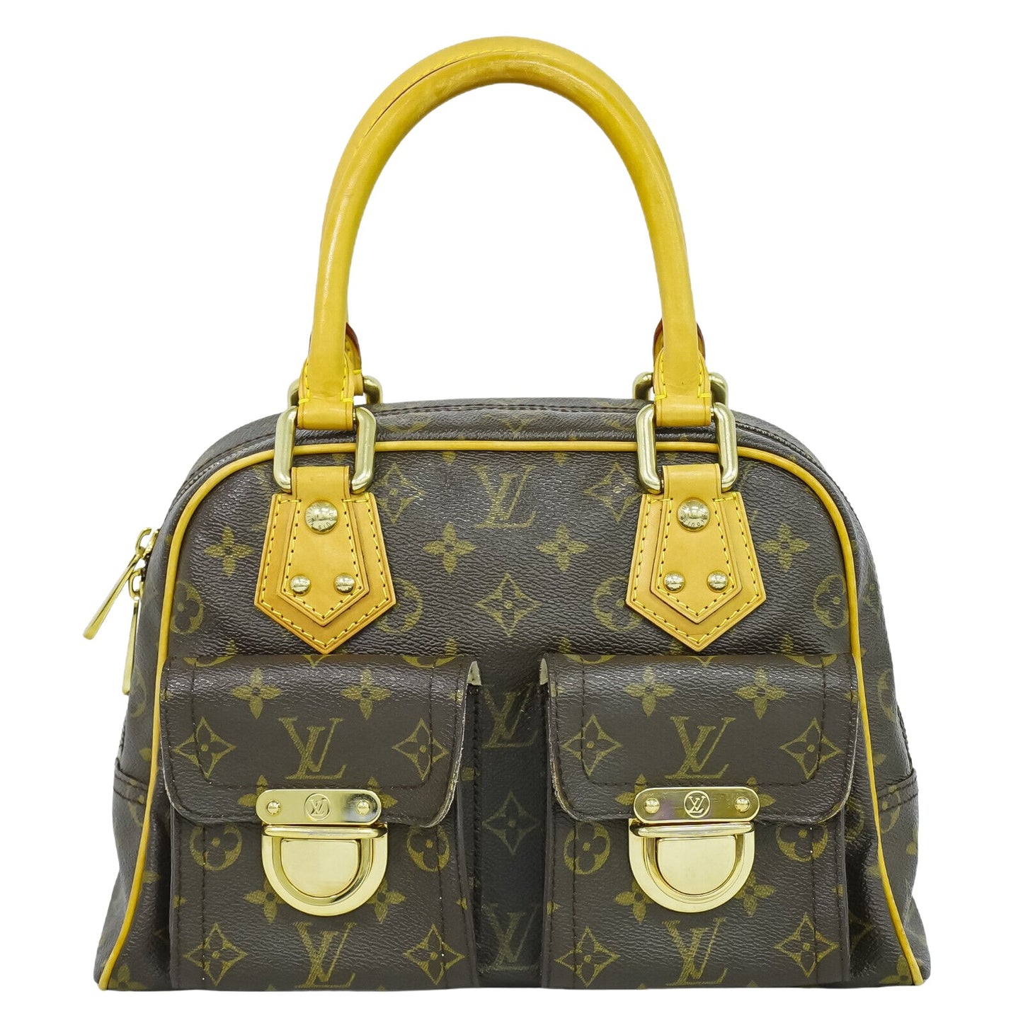 Louis Vuitton Manhattan PM, Brown, Canvas, handbag