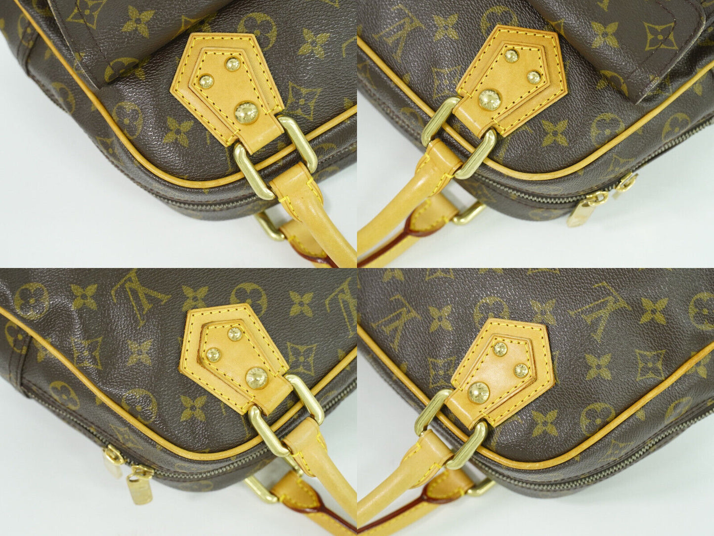 Louis Vuitton Manhattan PM, Brown, Canvas, handbag