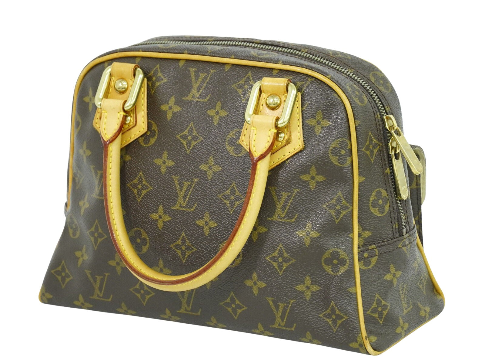 Louis Vuitton Manhattan PM, Brown, Canvas, handbag