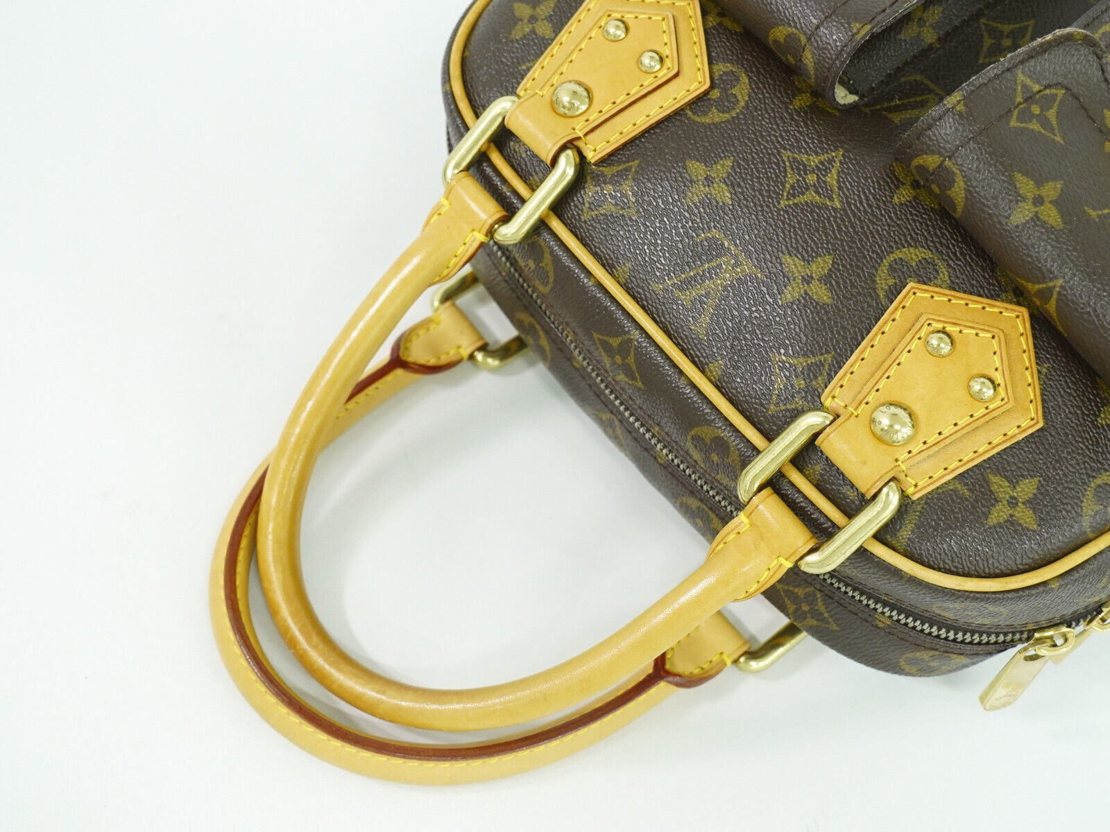 Louis Vuitton Manhattan PM, Brown, Canvas, handbag