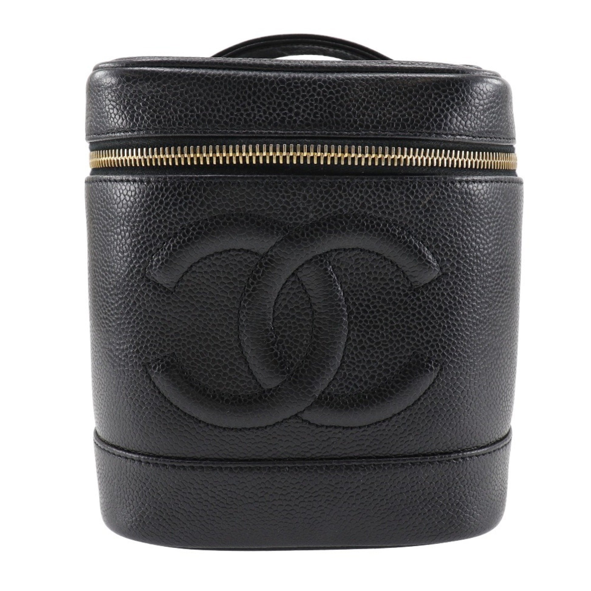 Chanel Vanity, Black, Leather, handbag