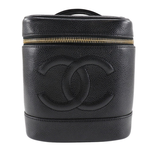 Chanel Vanity, Black, Leather, handbag
