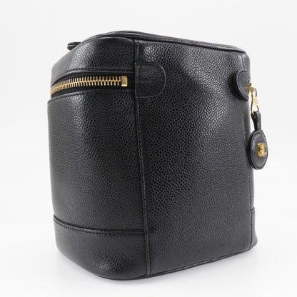 Chanel Vanity, Black, Leather, handbag