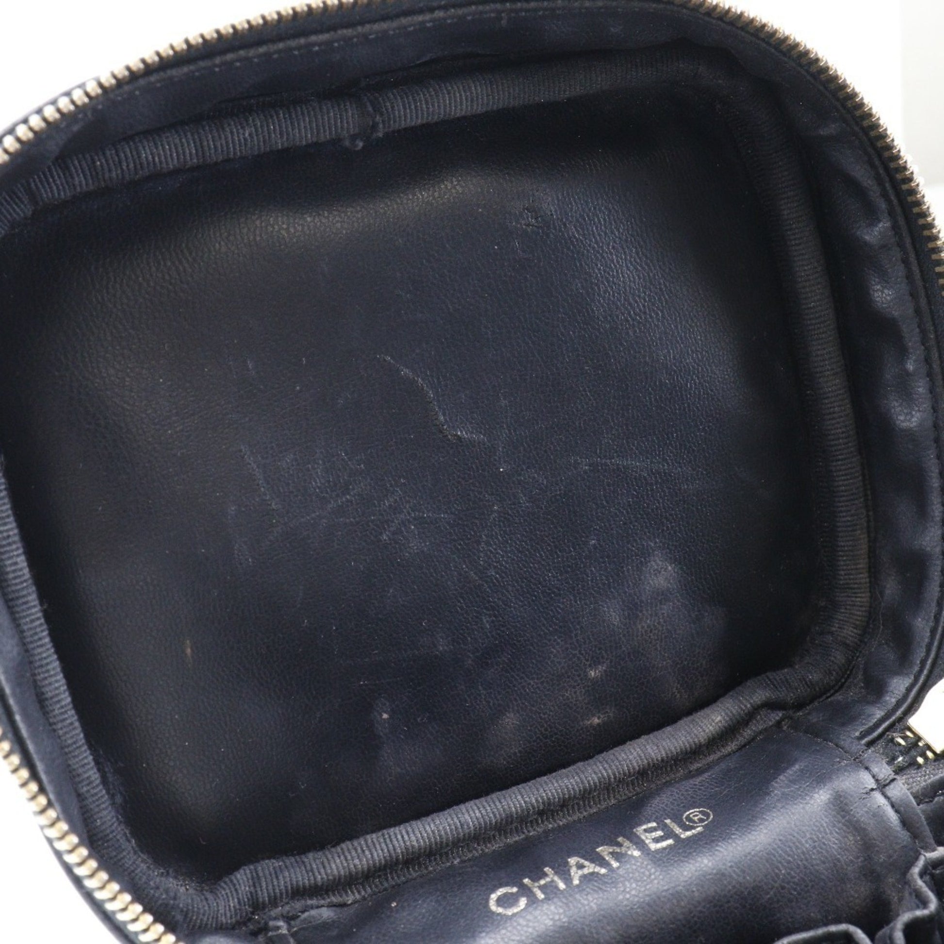 Chanel Vanity, Black, Leather, handbag