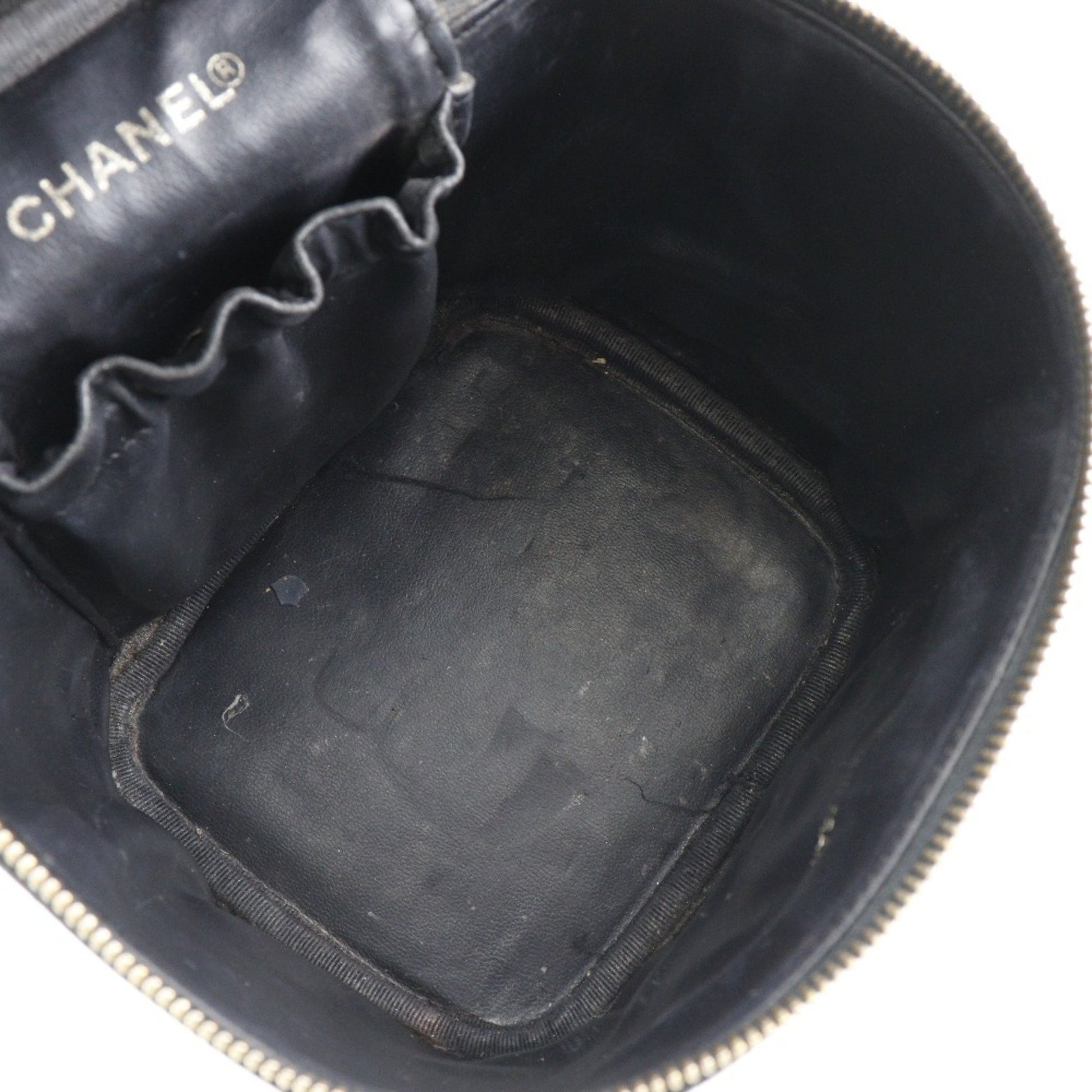 Chanel Vanity, Black, Leather, handbag