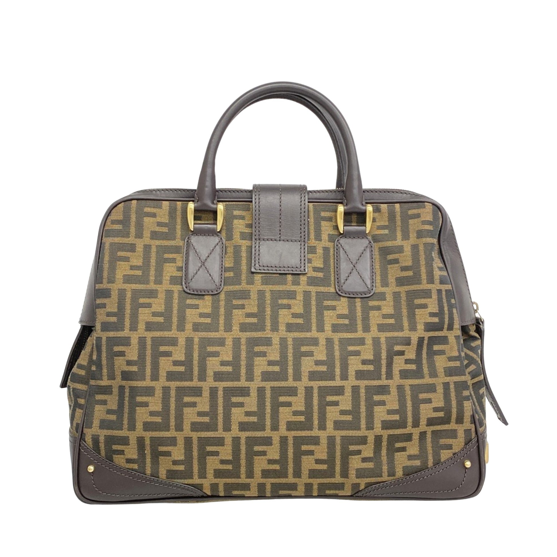 Fendi Zucchino, Brown, Canvas, handbag