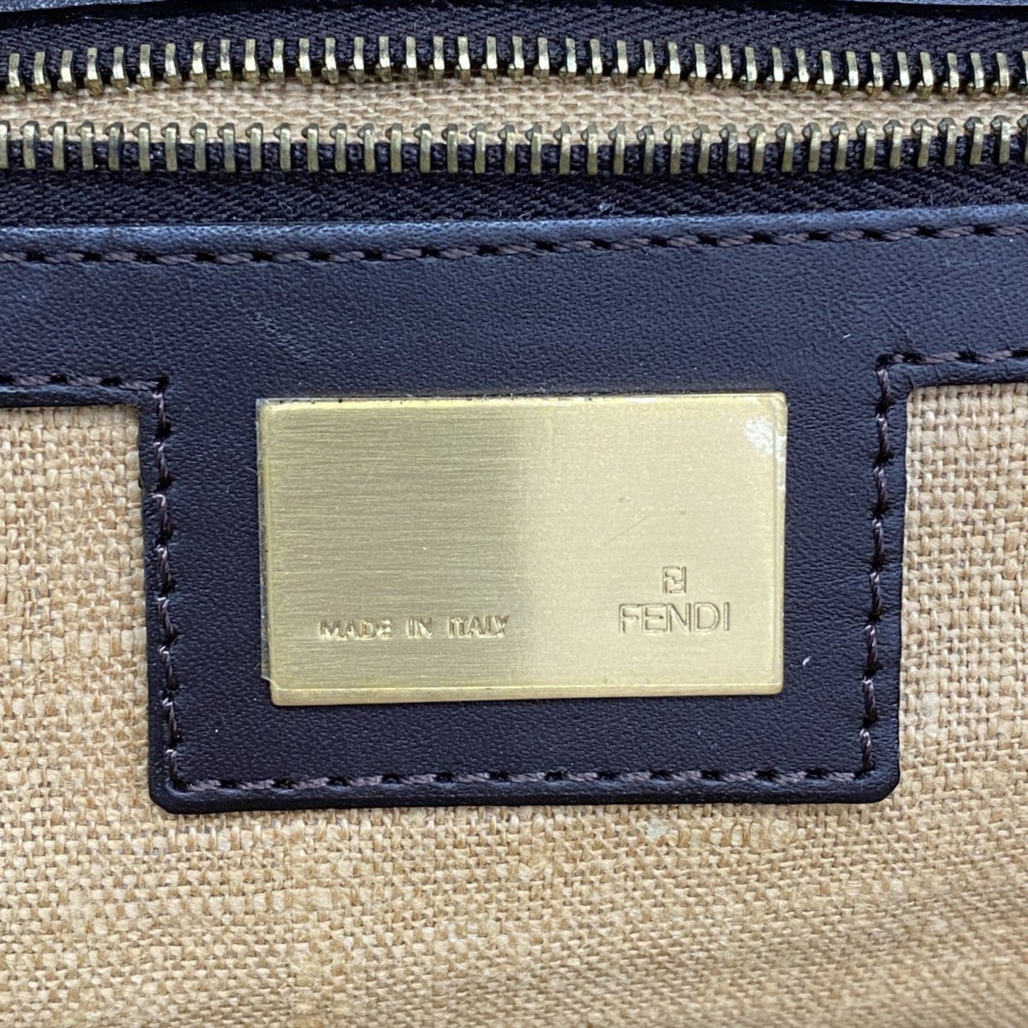 Fendi Zucchino, Brown, Canvas, handbag