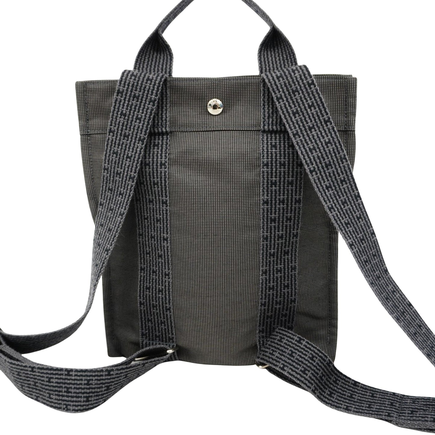 Hermès Herline, Grey, Canvas, backpack