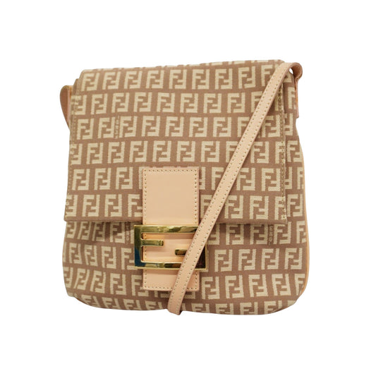 Fendi Zucca, Pink, Canvas, shoulder