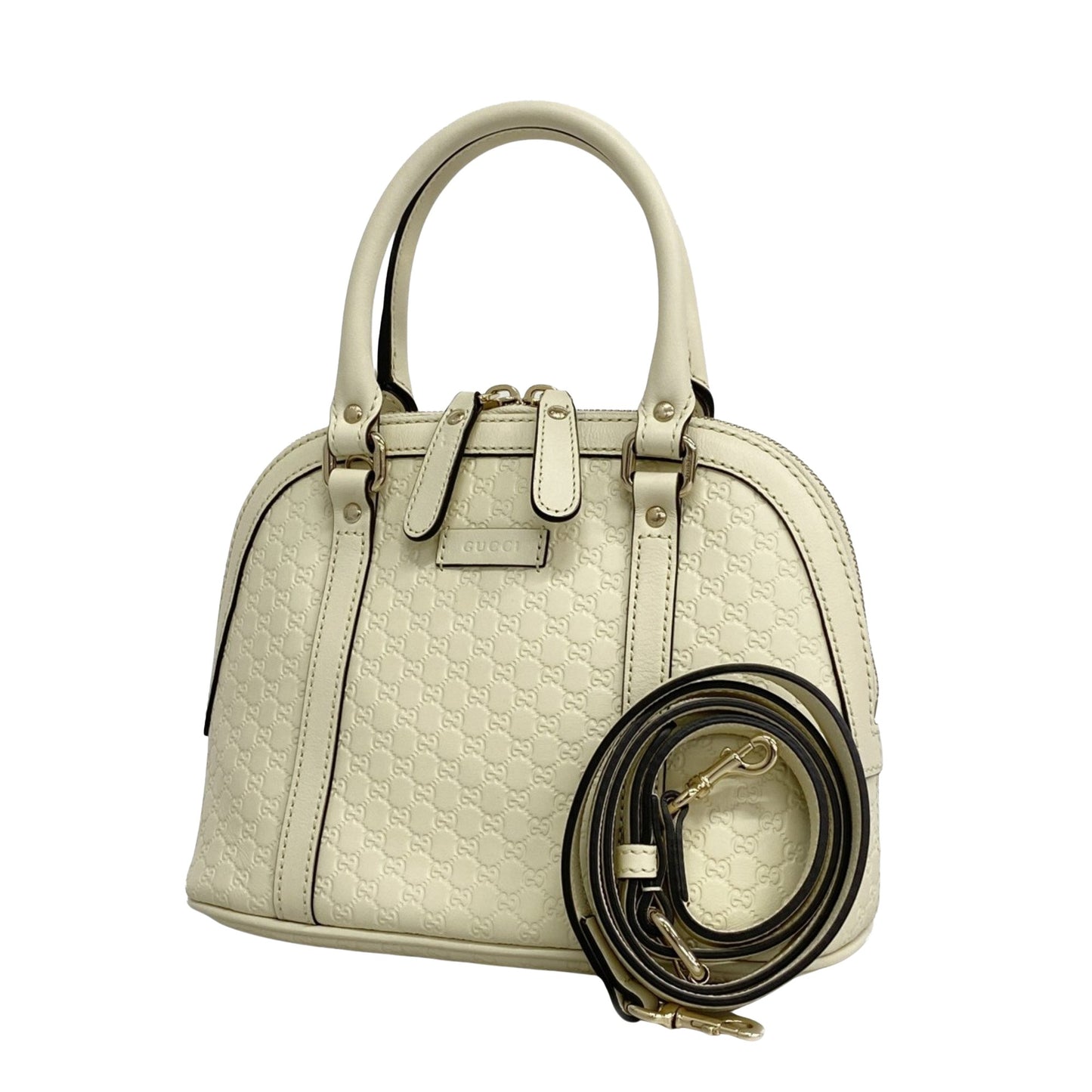 Gucci Ophidia, White, Leather, handbag