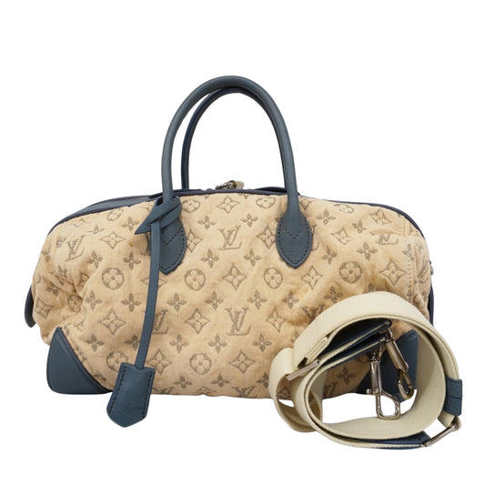 Louis Vuitton Speedy round, Blue, Denim - Jeans, handbag