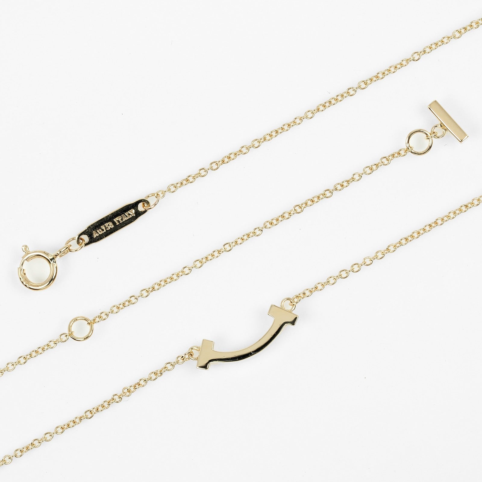 Tiffany & Co T Smile, Gold, Yellow Gold, necklace