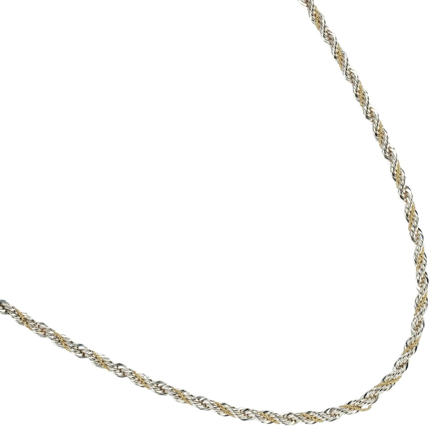 Tiffany & Co Twisted Chain Combi, Silver, Yellow Gold, necklace