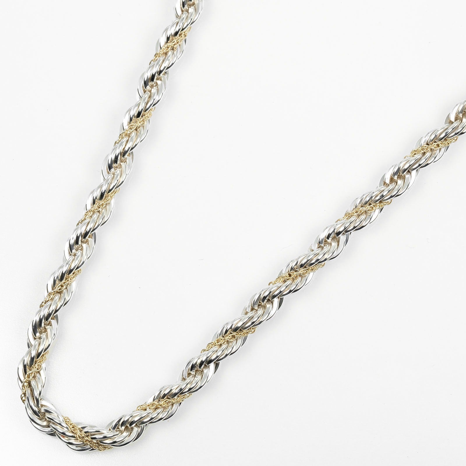 Tiffany & Co Twisted Chain Combi, Silver, Yellow Gold, necklace