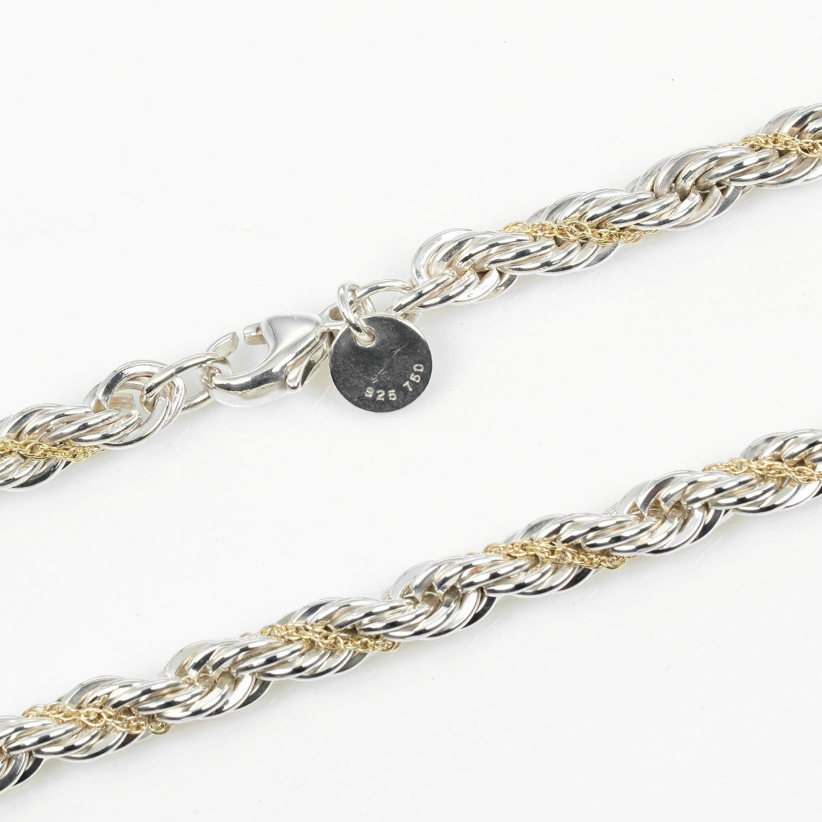 Tiffany & Co Twisted Chain Combi, Silver, Yellow Gold, necklace