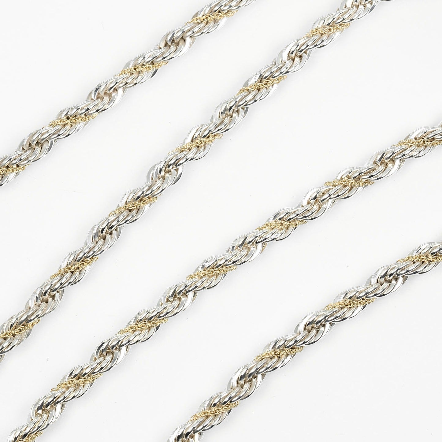 Tiffany & Co Twisted Chain Combi, Silver, Yellow Gold, necklace