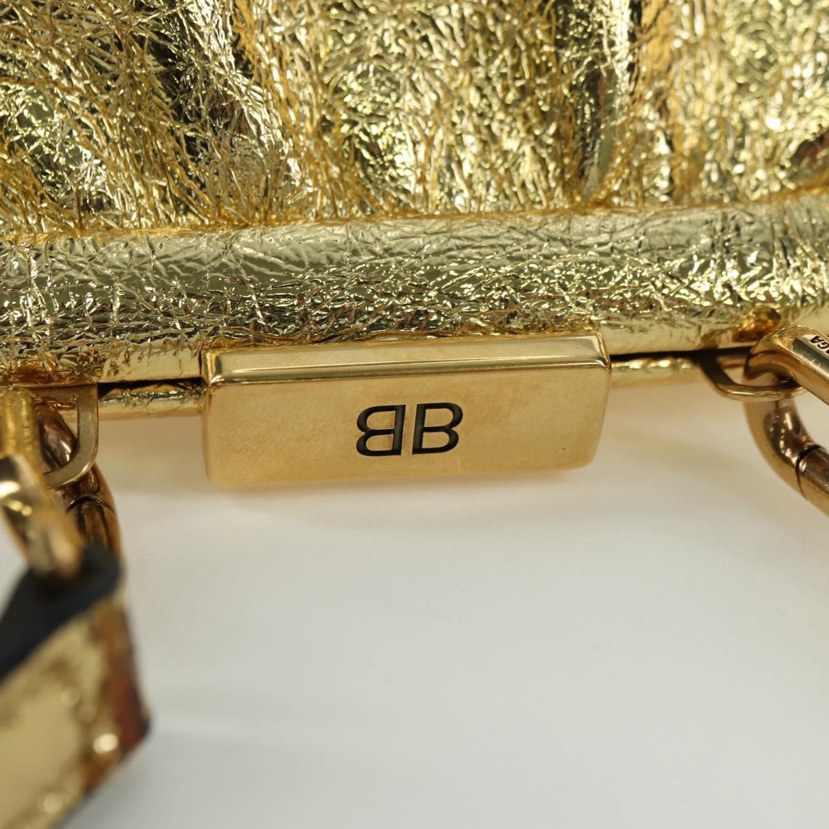 Balenciaga Cloud Clutch Leather, Gold, Leather, Clutch