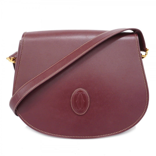 Cartier Must de Cartier, Burgundy, Leather, shoulder