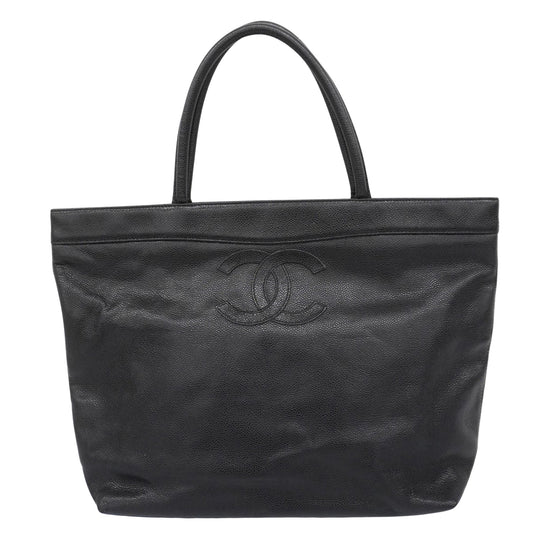 Chanel Cc, Black, Leather, tote