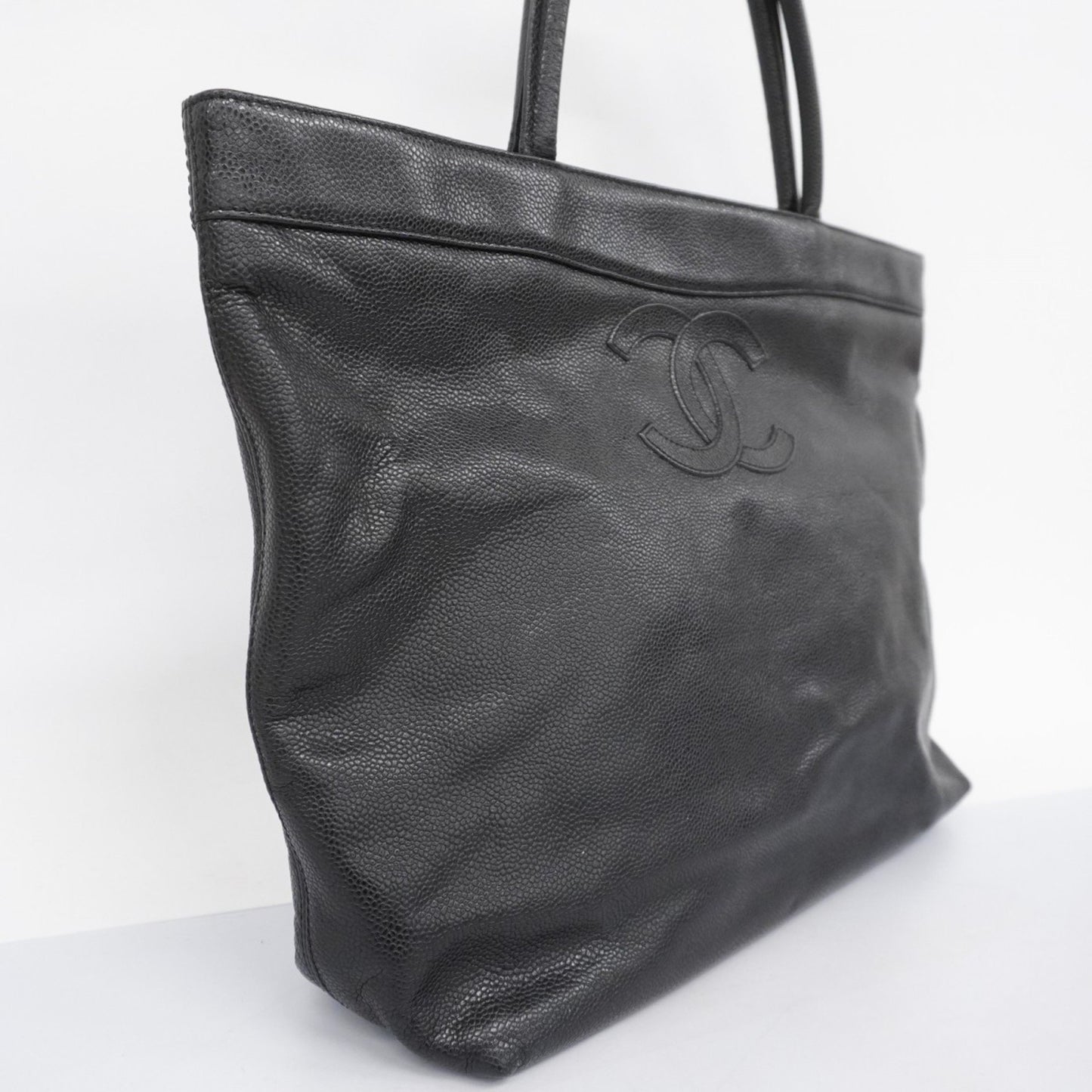 Chanel Cc, Black, Leather, tote