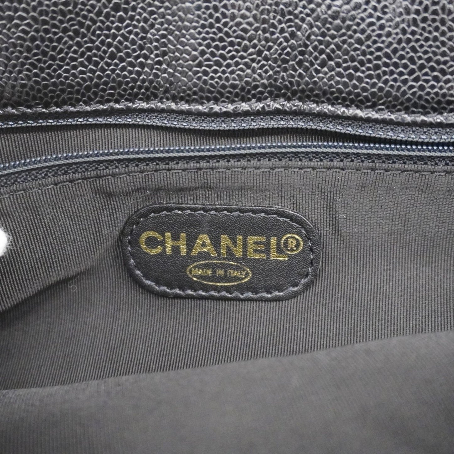 Chanel Cc, Black, Leather, tote