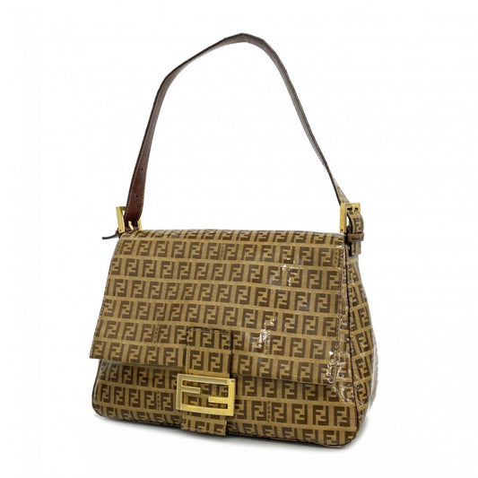 Fendi Mamma Baguette, Brown, Canvas, handbag