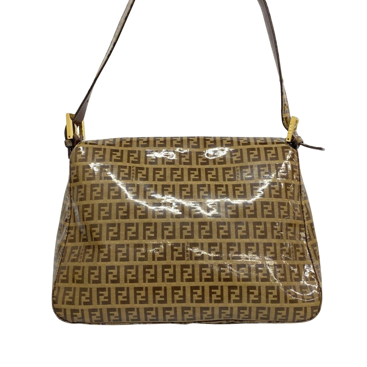 Fendi Mamma Baguette, Brown, Canvas, handbag