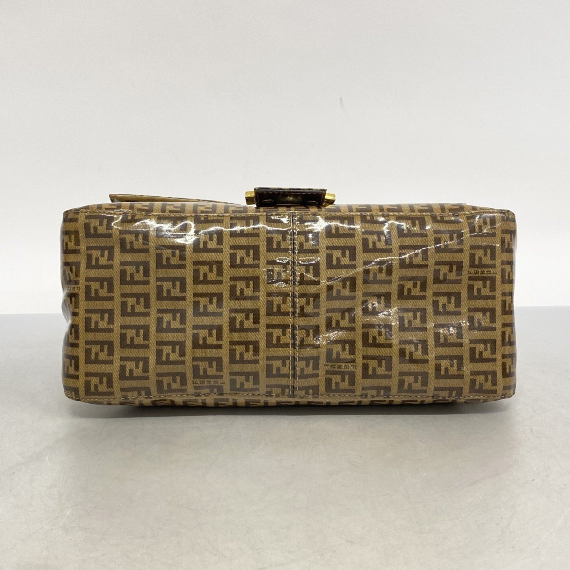 Fendi Mamma Baguette, Brown, Canvas, handbag