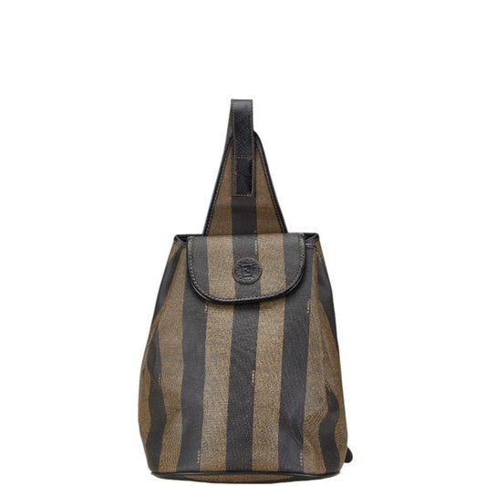 Fendi Pequin, Brown, Leather, backpack