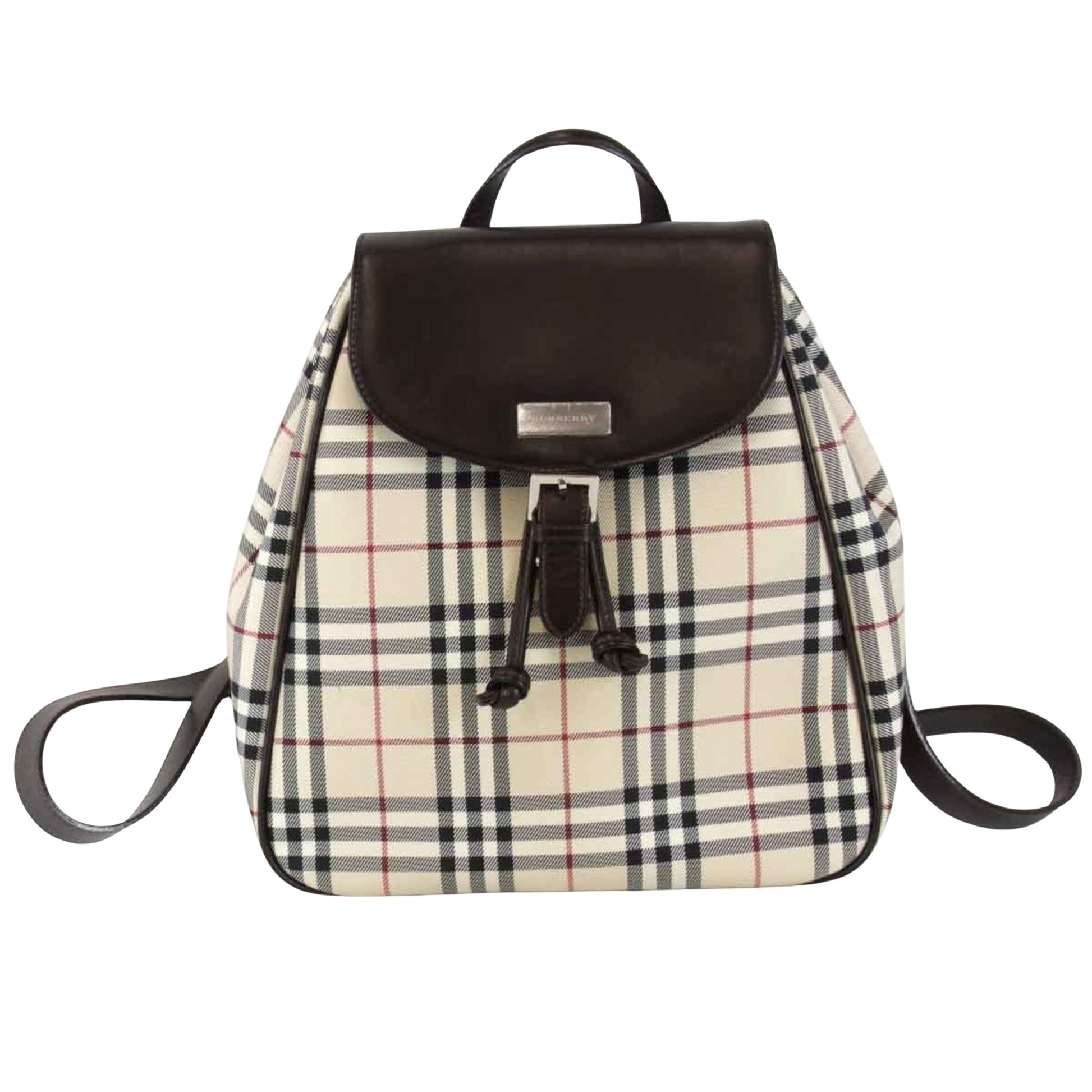 Burberry Nova Check, Beige, Canvas, backpack